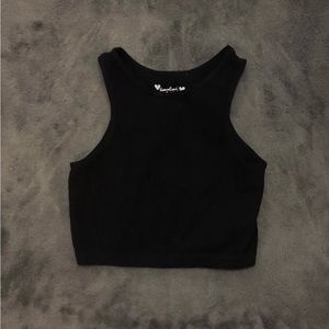 Cotton candy black crop top